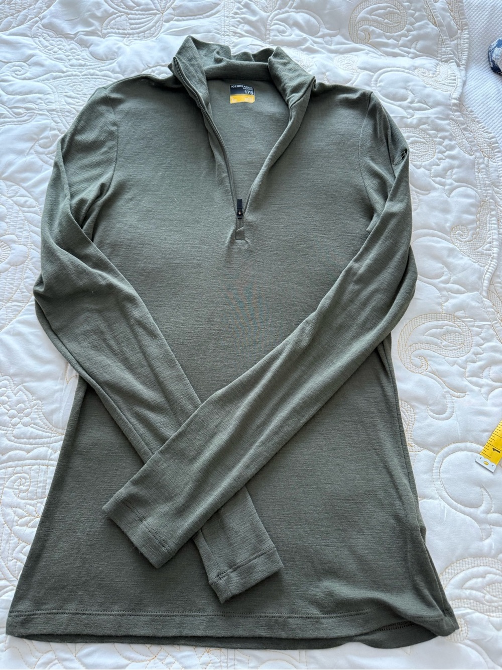 Ice Breaker 175 Merino Wool Olive Green Quarter-Zip